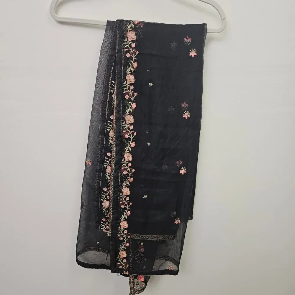 Posh Pakistani Kurta Set,  Embroidered Kaftan with Matching Dupatta Size M